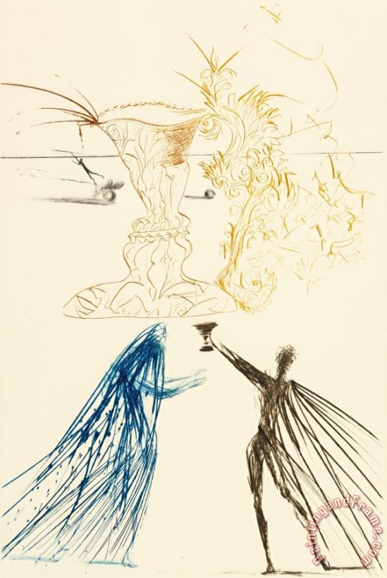 Salvador Dali Tristan And Iseult (portfolio of Twenty One Engravings, with Art Painting