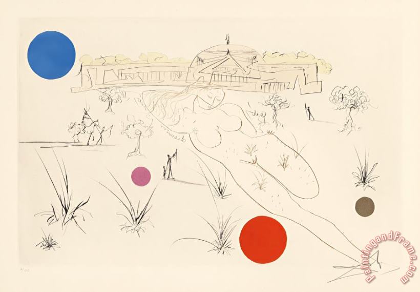 Salvador Dali Visions of Chicago (four Works), 1972 Art Print