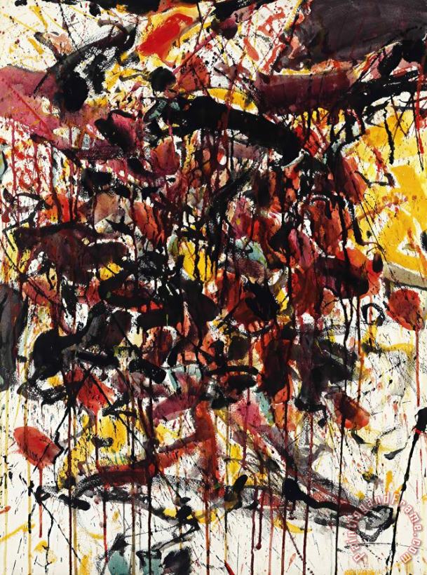 Black And So on 1958 painting - Sam Francis Black And So on 1958 Art Print