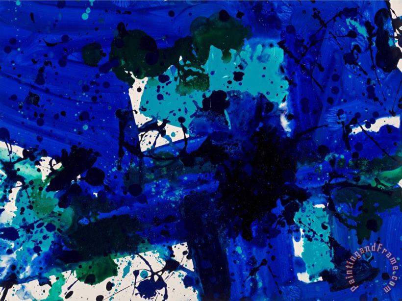 Blue Cross, 1979 (sf79 322) painting - Sam Francis Blue Cross, 1979 (sf79 322) Art Print