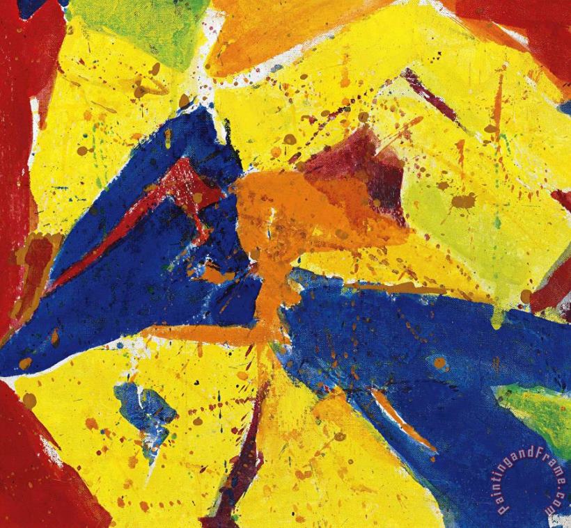 Sam Francis Blue, Yellow, Red Art Painting