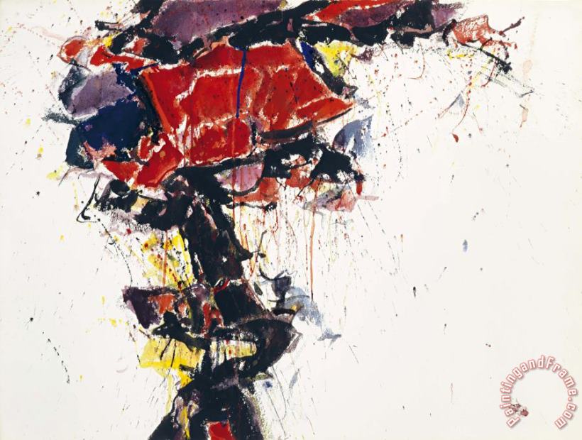 Sam Francis Red Winged, 1958 Art Painting