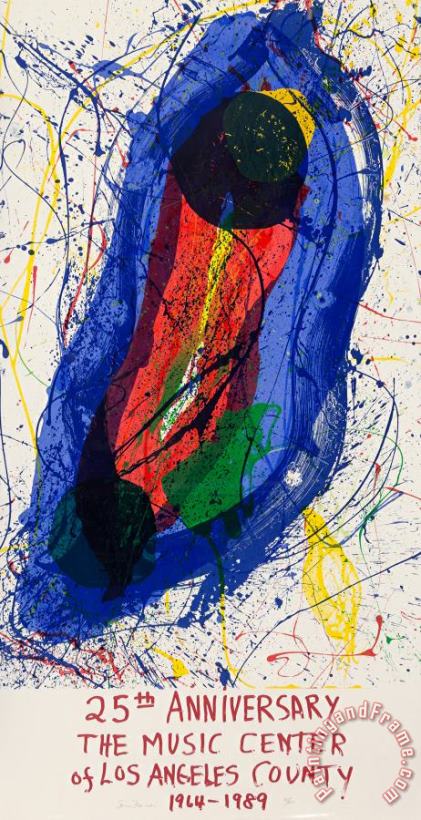 Untitled (25th Anniversary of The Music Center of Los Angeles County), 1988 painting - Sam Francis Untitled (25th Anniversary of The Music Center of Los Angeles County), 1988 Art Print