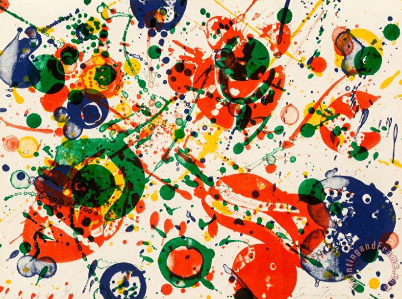 Sam Francis Untitled, Pl. 4, From The Pasadena Box Series, 1963 Art Painting