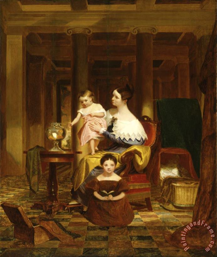 The Goldfish Bowl (mrs. Richard Cary Morse And Family) painting - Samuel Finley Breese Morse The Goldfish Bowl (mrs. Richard Cary Morse And Family) Art Print