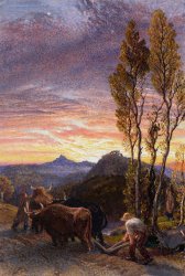 Samuel Palmer Oxen Ploughing At Sunset