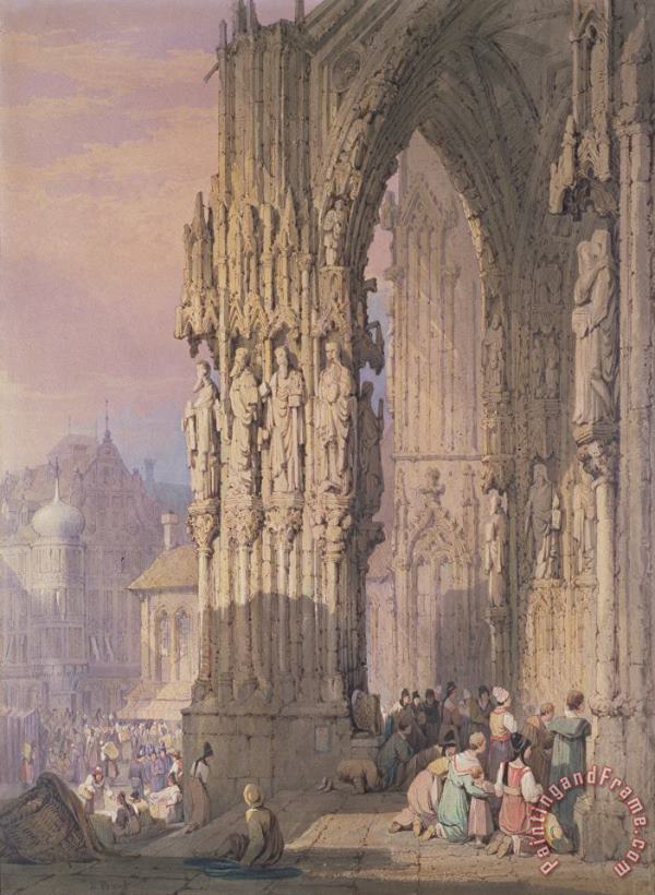 Porch of Regensburg Cathedral painting - Samuel Prout Porch of Regensburg Cathedral Art Print