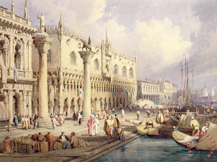 Samuel Prout The Palaces of Venice Art Print