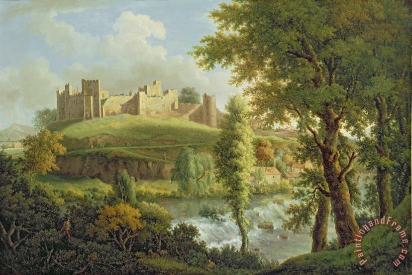 Samuel Scott Ludlow Castle with Dinham Weir Art Print