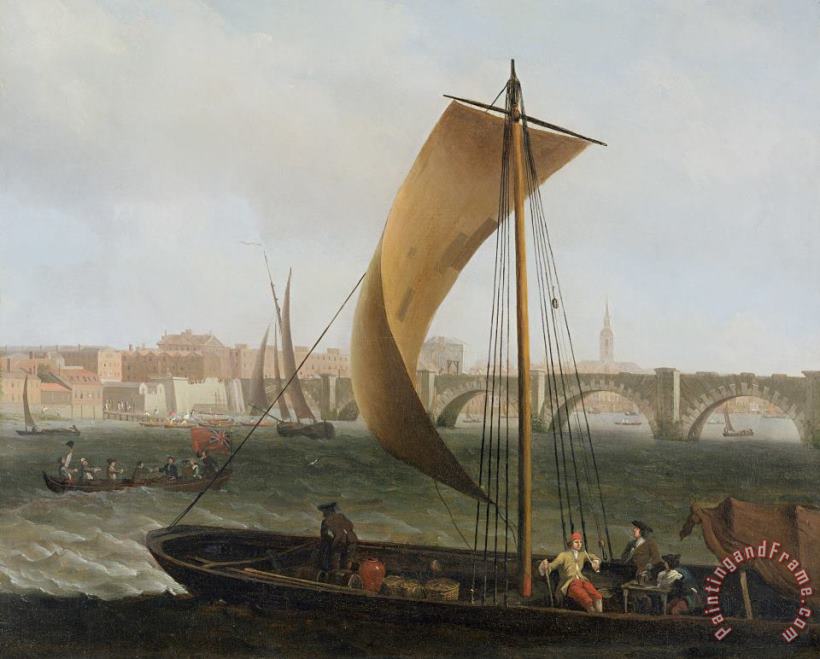 View on the Thames with Westminster Bridge painting - Samuel Scott View on the Thames with Westminster Bridge Art Print