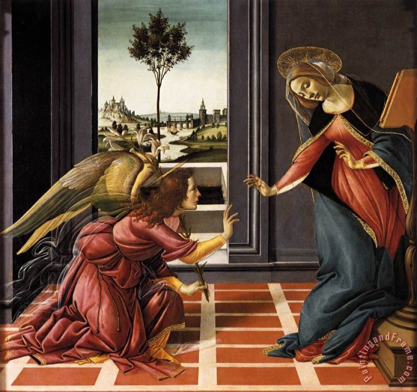 Annunciation painting - Sandro Botticelli Annunciation Art Print