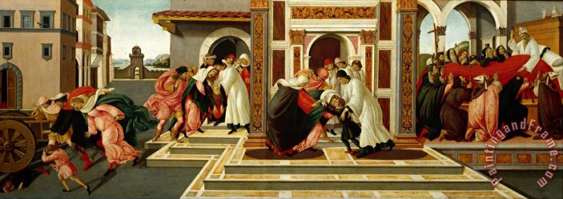 Last Miracle And The Death of St. Zenobius painting - Sandro Botticelli Last Miracle And The Death of St. Zenobius Art Print