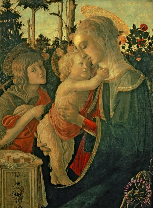 Madonna and Child with St. John the Baptist painting - Sandro Botticelli Madonna and Child with St. John the Baptist Art Print