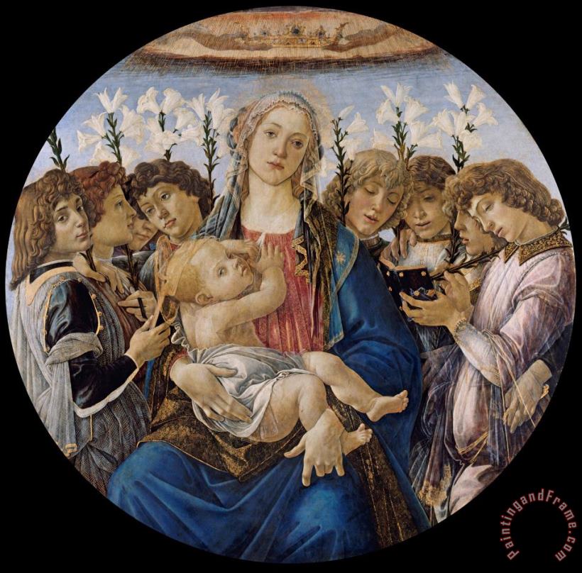 Mary with The Child And Singing Angels painting - Sandro Botticelli Mary with The Child And Singing Angels Art Print