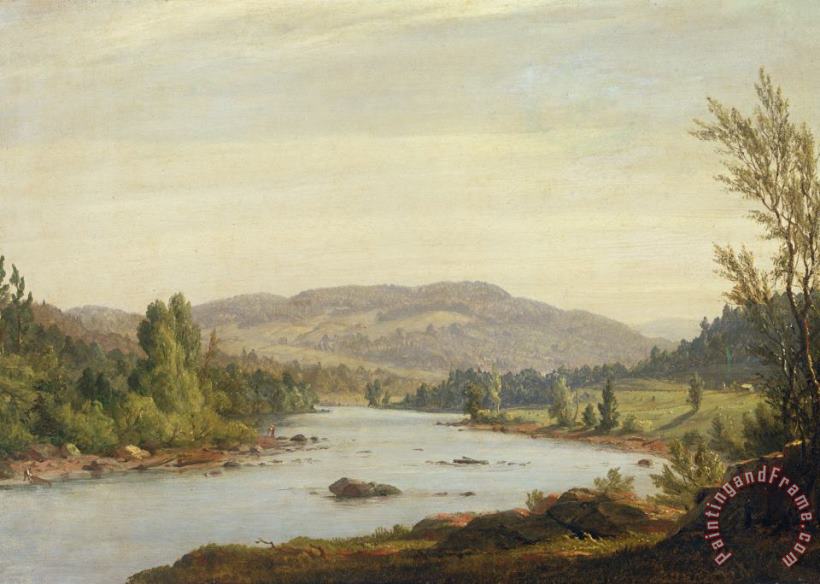 Sanford Robinson Gifford Landscape with River Art Painting