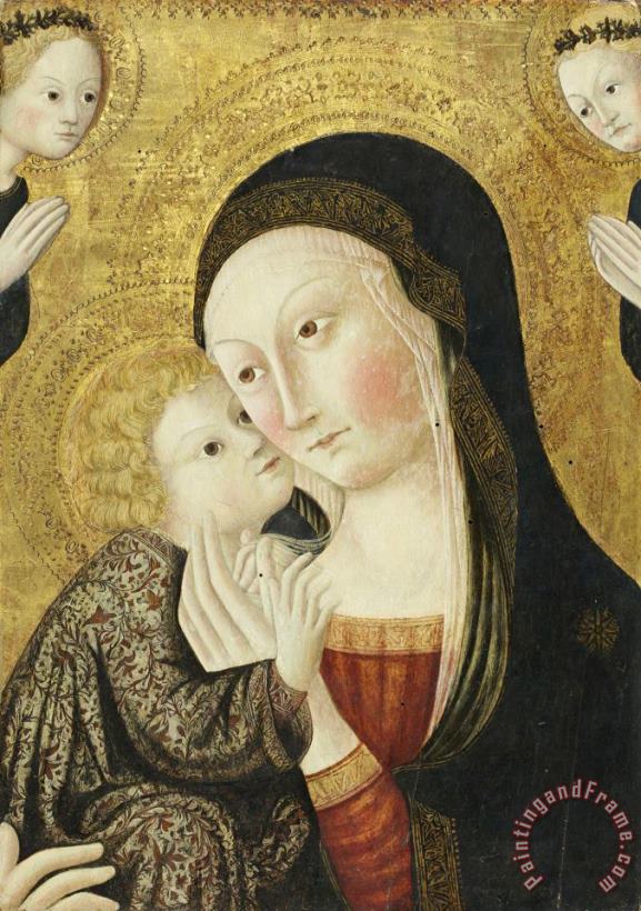 Sano di Pietro Madonna And Child with Angels Art Painting