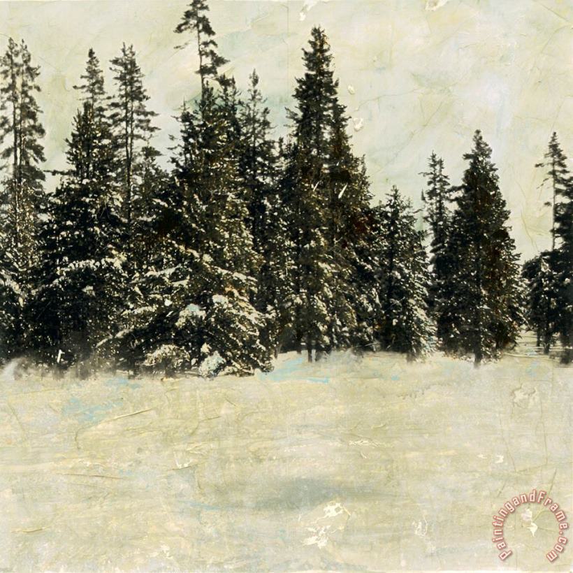 Snow Trees II painting - Sara Abbott Snow Trees II Art Print