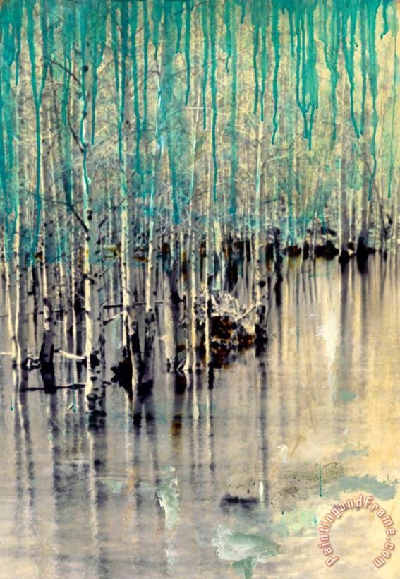 Water Trees II painting - Sara Abbott Water Trees II Art Print