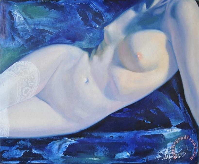 The blue ice painting - Sergey Ignatenko The blue ice Art Print