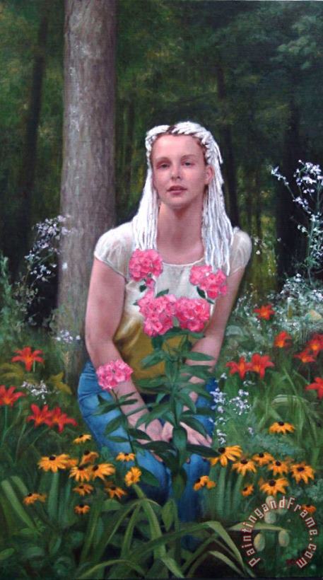 Kelly in The Garden painting - Shaun Downey Kelly in The Garden Art Print