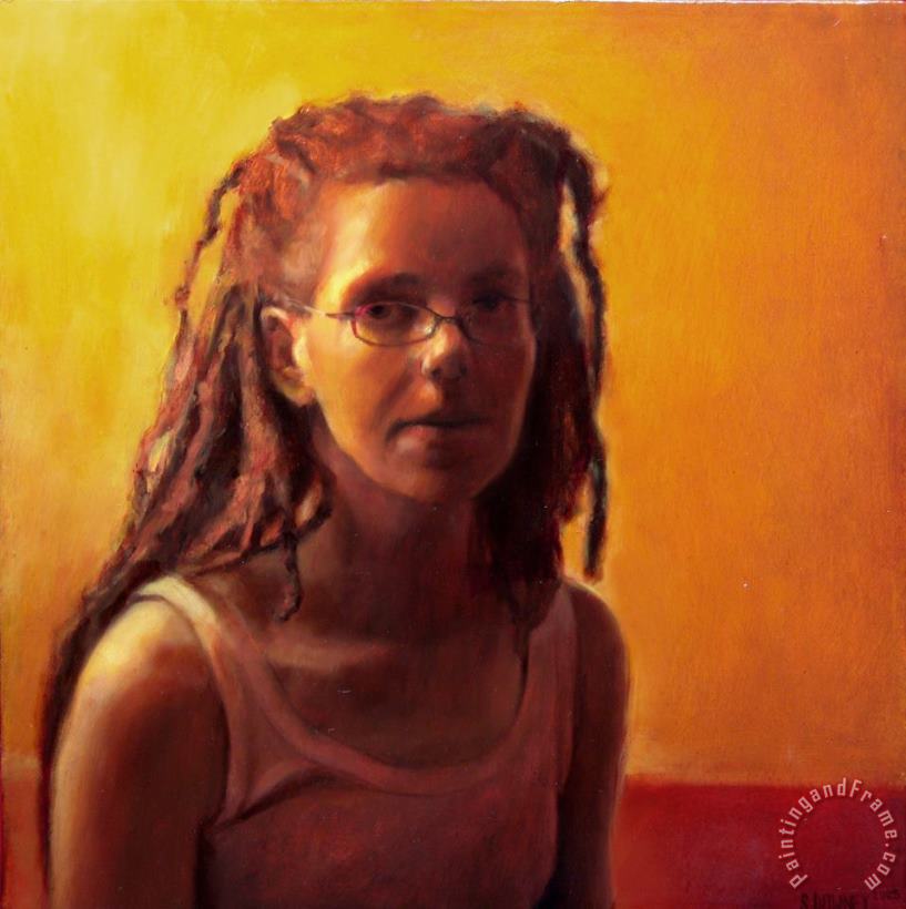 Woman with Red Glasses painting - Shaun Downey Woman with Red Glasses Art Print