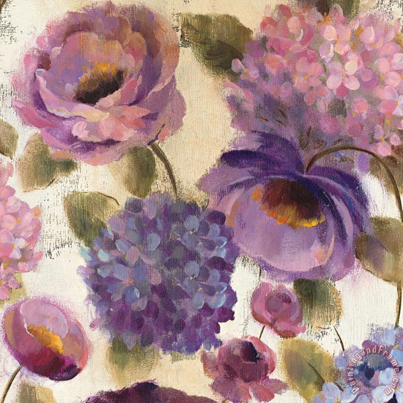 Silvia Vassileva Blue And Purple Flower Song III Art Painting