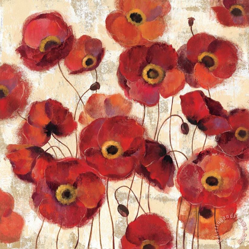Bold Poppies painting - Silvia Vassileva Bold Poppies Art Print