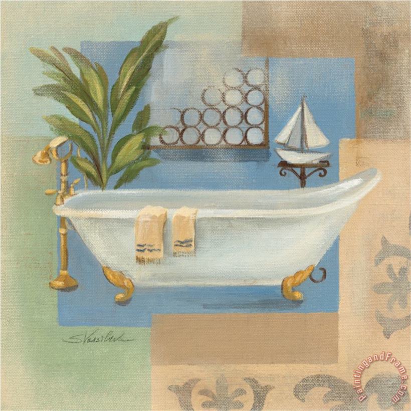 Coastal Bathtub I painting - Silvia Vassileva Coastal Bathtub I Art Print