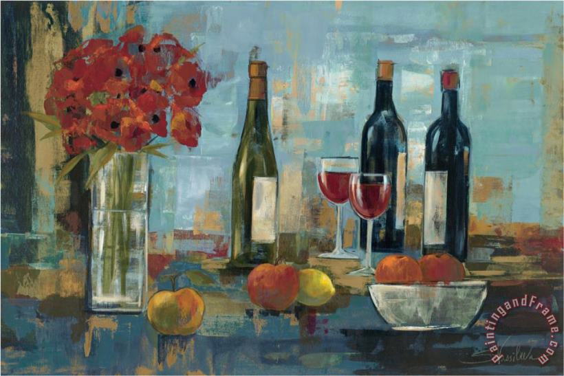 Fruit And Wine painting - Silvia Vassileva Fruit And Wine Art Print