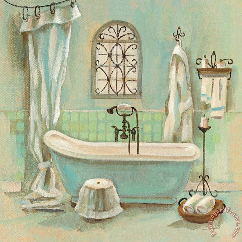Glass Tile Bath I painting - Silvia Vassileva Glass Tile Bath I Art Print