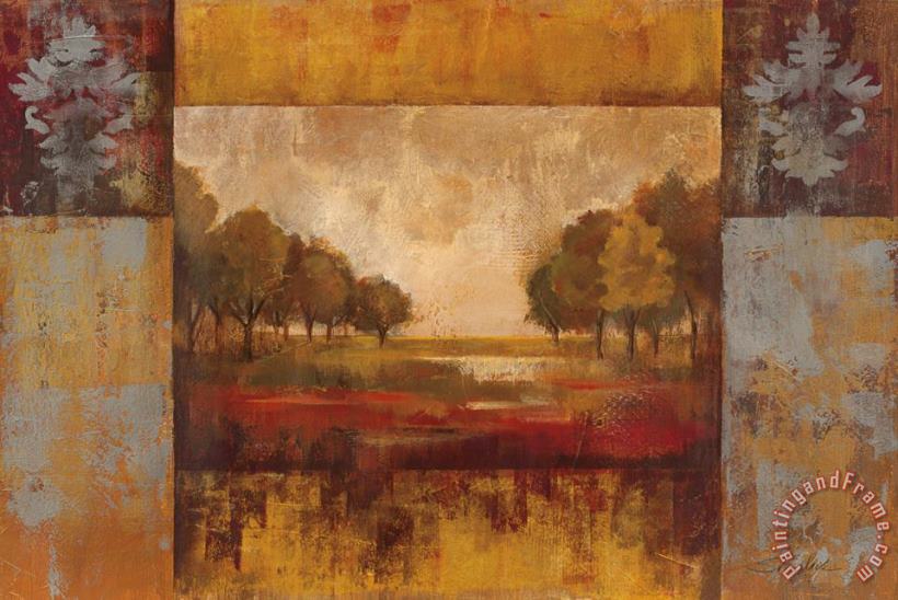 Landscape in Gold painting - Silvia Vassileva Landscape in Gold Art Print