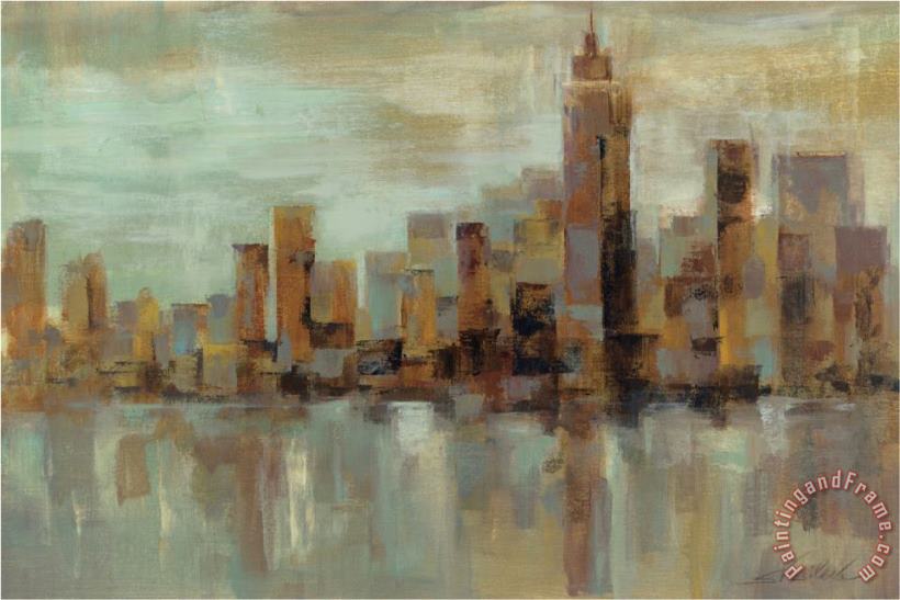 Misty Day in Manhattan painting - Silvia Vassileva Misty Day in Manhattan Art Print