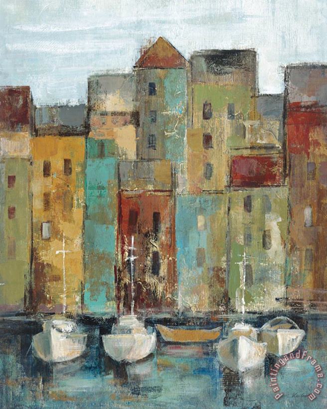 Old Town Port I painting - Silvia Vassileva Old Town Port I Art Print