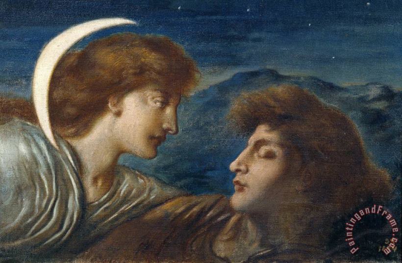 The Moon And Sleep painting - Simeon Solomon The Moon And Sleep Art Print