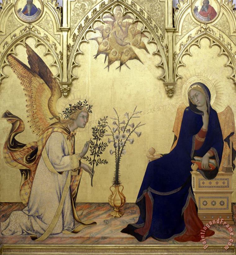 The Annunciation painting - Simone Martini The Annunciation Art Print