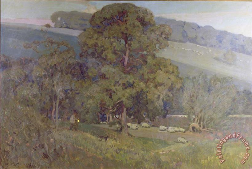 Sir Alfred East Moonlight in the Cotswolds Art Painting