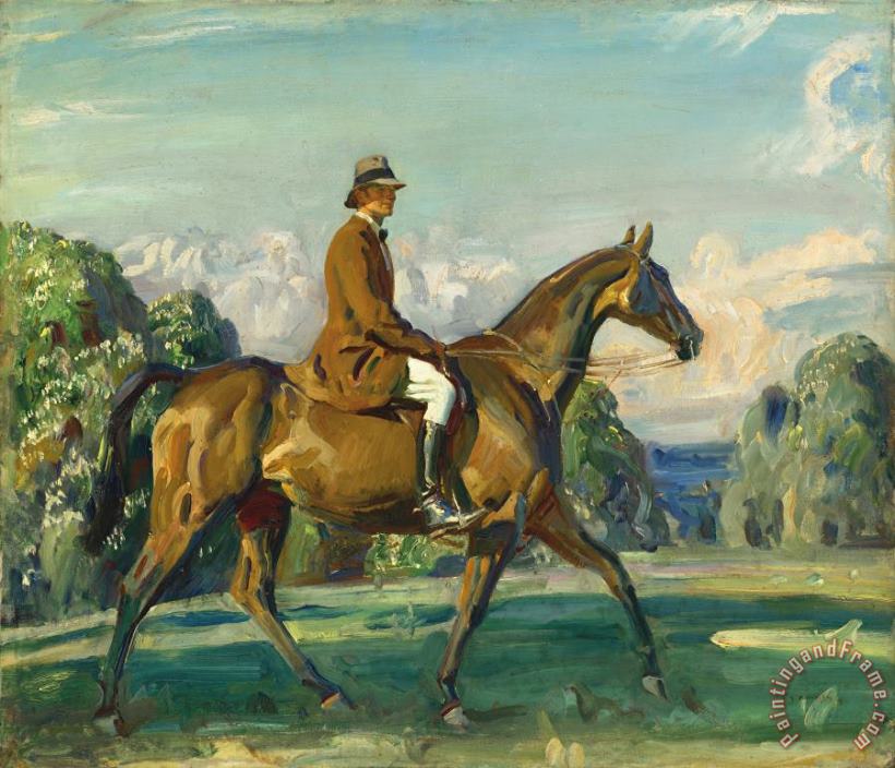 Sir Alfred James Munnings Major Mead on His Favourite Hunter, 1917 Art Painting