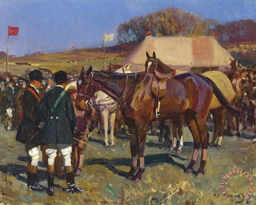 Sir Alfred James Munnings Point to Point, 1906 Art Print