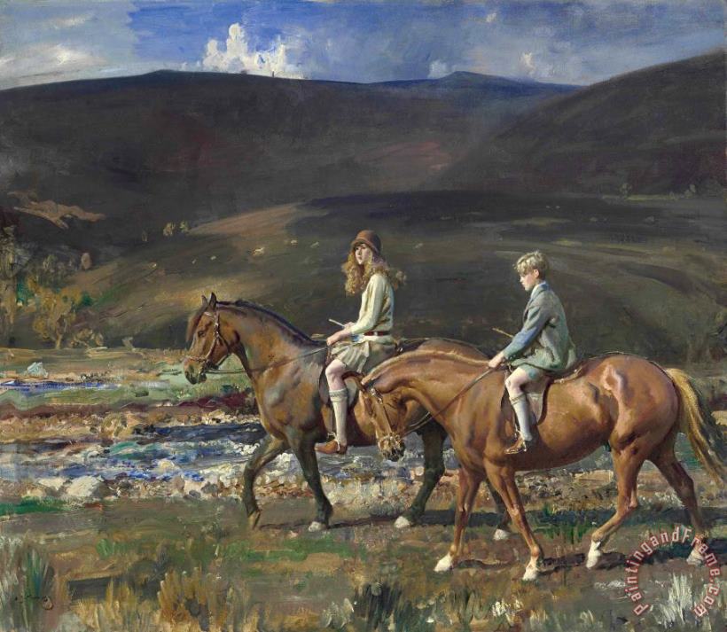 Portrait of Charles And Grace Amory painting - Sir Alfred James Munnings Portrait of Charles And Grace Amory Art Print