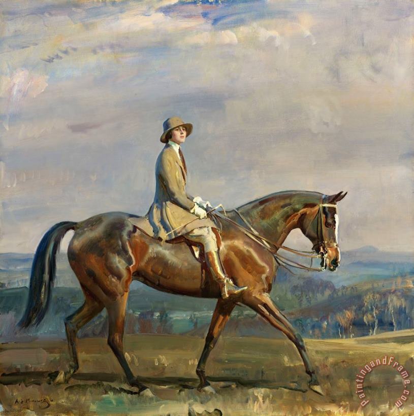 Sir Alfred James Munnings Portrait of Mrs Margaretta Park Frew Riding Art Painting