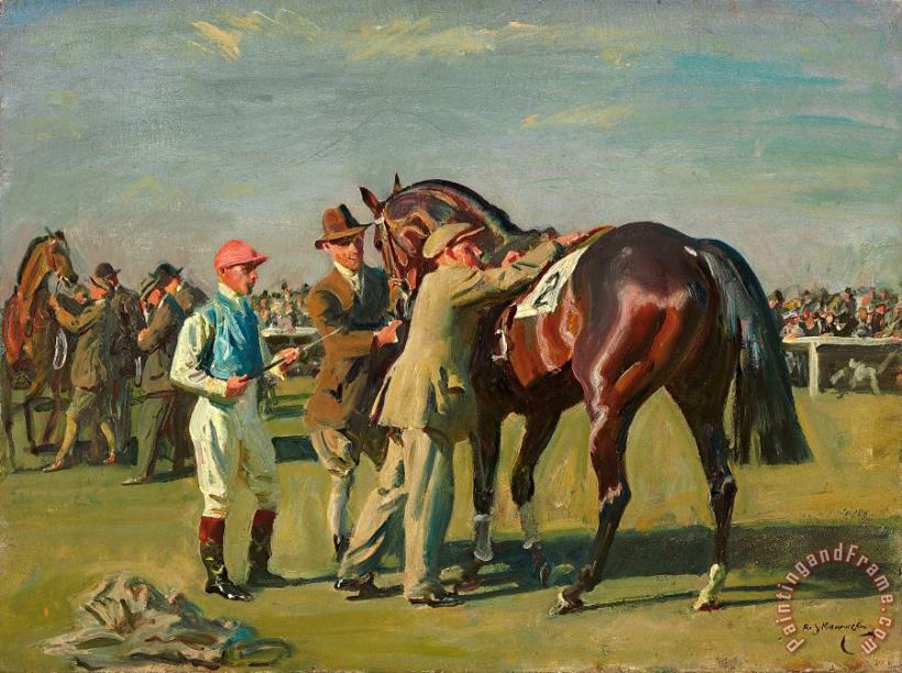 Sir Alfred James Munnings Study for 'the Saddling Paddock at Epsom' Art Painting
