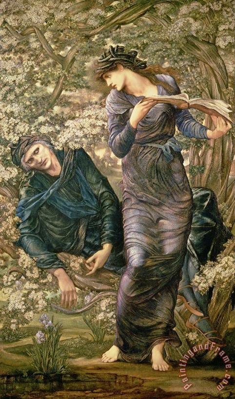The Beguiling of Merlin painting - Sir Edward Burne-Jones The Beguiling of Merlin Art Print