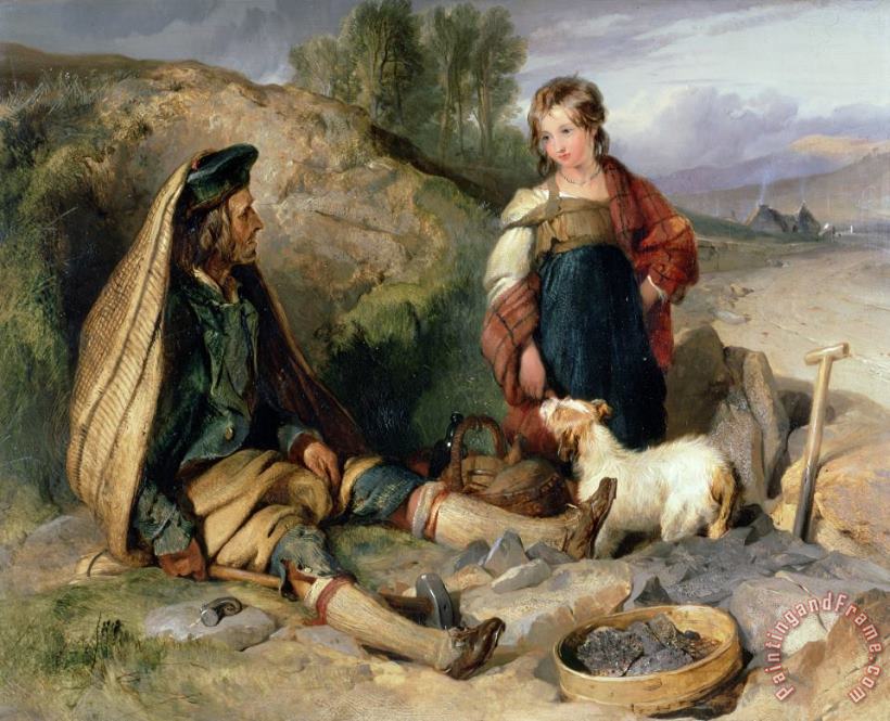 The Stone Breaker and his Daughter painting - Sir Edwin Landseer The Stone Breaker and his Daughter Art Print