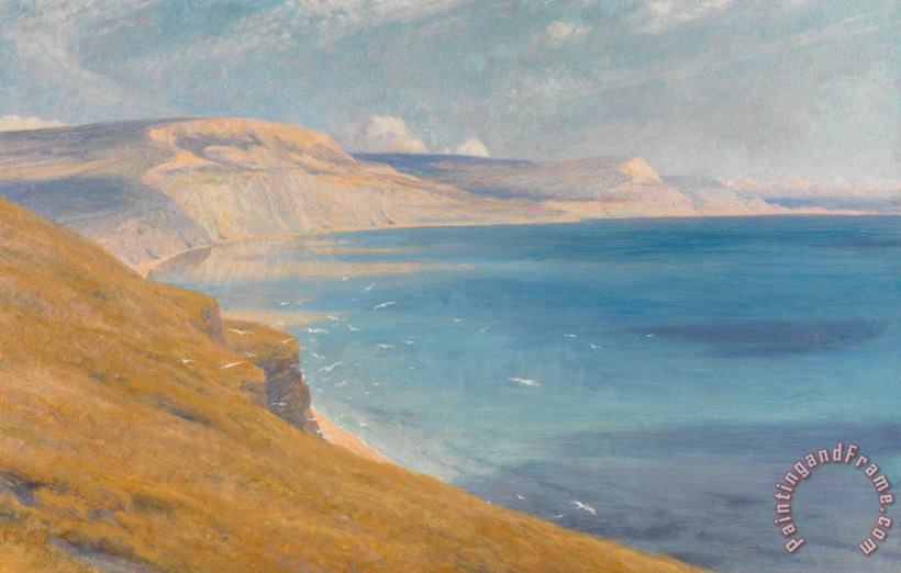 Sea and Sunshine   Lyme Regis painting - Sir Frank Dicksee Sea and Sunshine   Lyme Regis Art Print