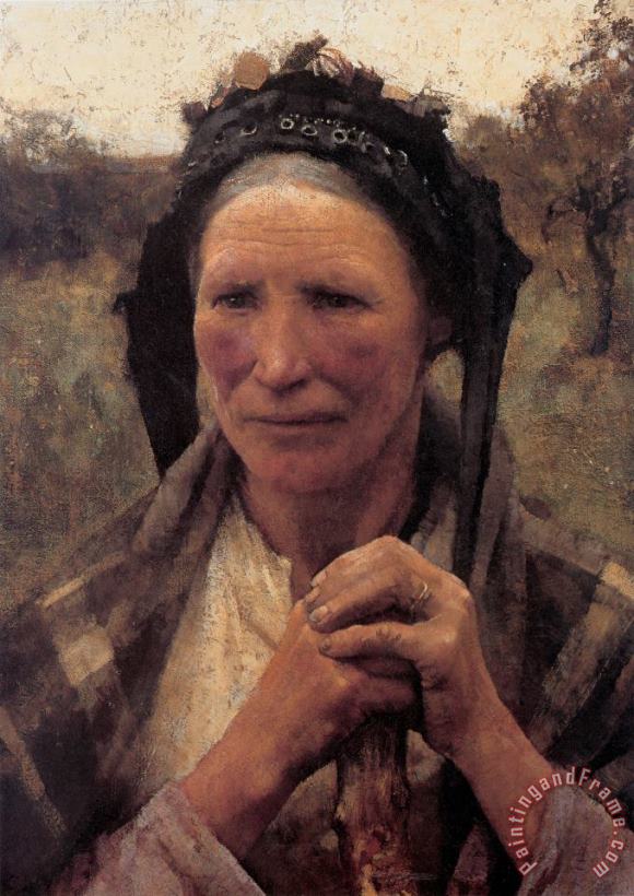 Sir George Clausen Head of a Peasant Woman Art Print