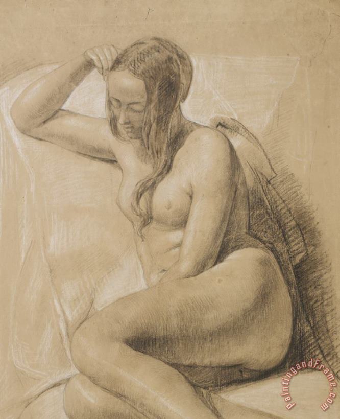 Seated Female Nude painting - Sir John Everett Millais Seated Female Nude Art Print