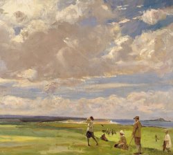 Sir John Lavery Lady Astor Playing Golf At North Berwick