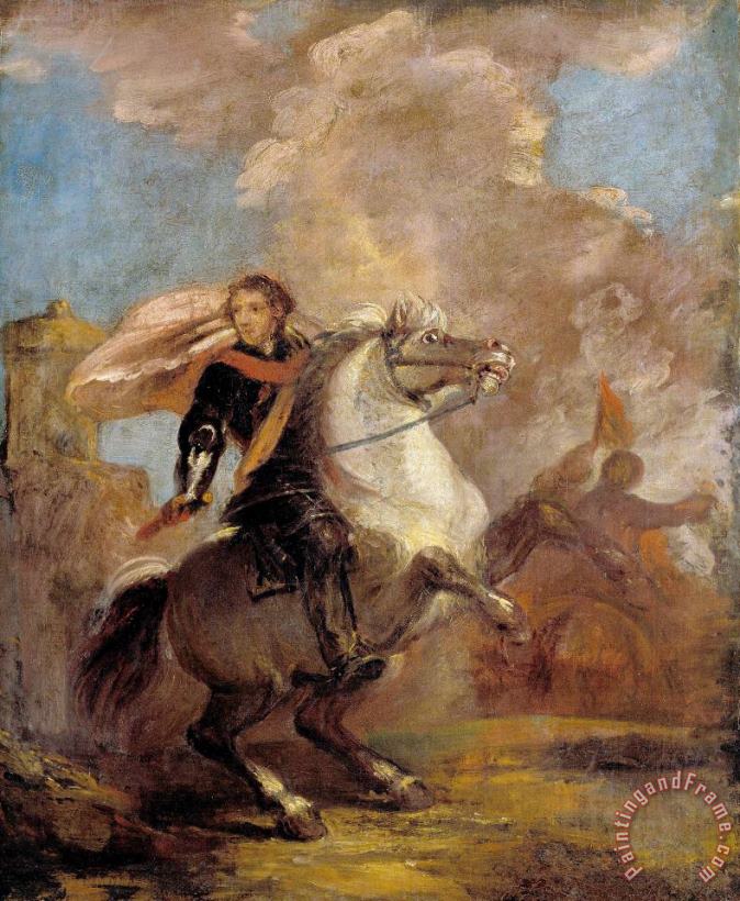 An Officer on Horseback painting - Sir Joshua Reynolds An Officer on Horseback Art Print
