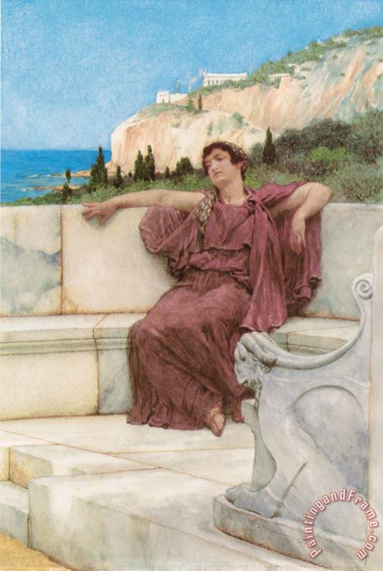 A Female Figure Resting painting - Sir Lawrence Alma-Tadema A Female Figure Resting Art Print