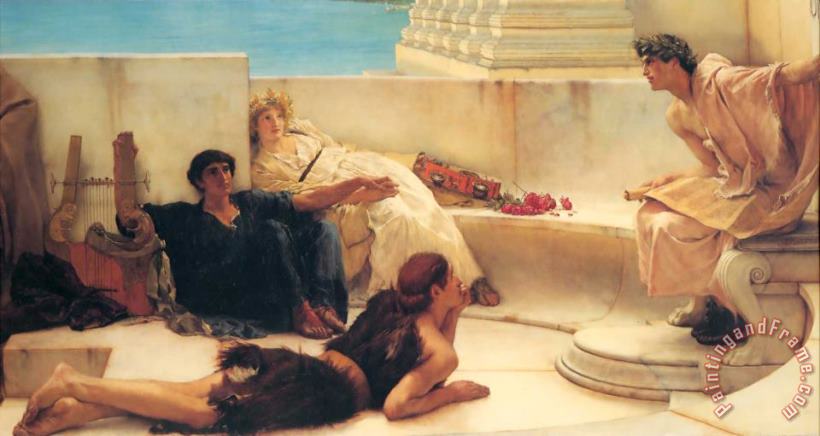 Sir Lawrence Alma-Tadema A Reading From Homer Art Print